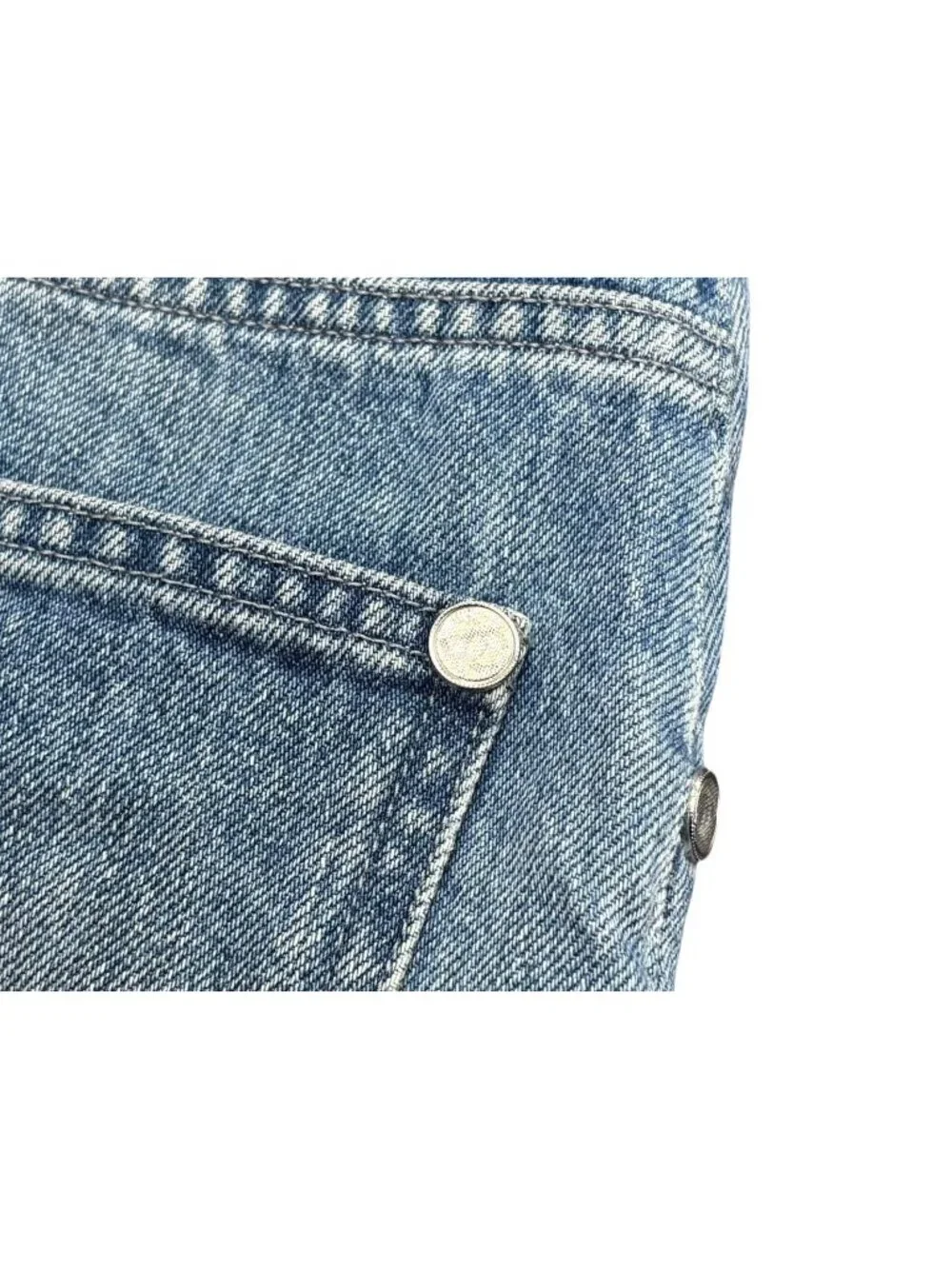 Chanel Denim Shorts CC Logo Indigo Blue